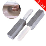 2Pcs Toilets Brushes Natural Pumice Stone Cleaning Stone Cleaner Brush With Long Handle for Toilets Sinks Bathtubs