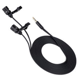 SOONHUA 3.5mm Microphone Lapel Clip Mic With Capacitor Technology Dual-Head Microphones For Smart Phone