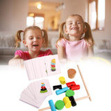 Kids Color Matching Logic Games Beaded Toys Wooden Cylinder Blocks Montessori Early Education Thinking Training Stacking Toy