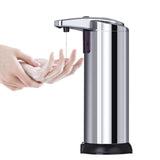Automatic Foam Soap Dispenser Sensor for Liquid Touchless Stainless Steel 280ML Home Eco-Friendly Hands Free Metal Silver& Black