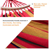 Brazilian Double Hammock 2 Person Canvas Cotton Hammock with Carrying Bag for Patio Porch Garden Backyard Lounging RE