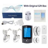 24Modes Eletric Compex Muscle Stimulator EMS Pulse Meridian Physiotherapy TENS Machine Electrodes Low Frequency Pads Massageador