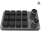 Bluetooth USB Custom 9 Keys 12 Keys Keyboard Volume Knob Programming Macro Gaming Photoshop Keypad Mechanical Keyboard