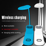 Table Lamp Study Led Desk Lamp With Phone Wireless Charger Pen Holder Fast Charger Dimmable Eye-Caring Office Lamp