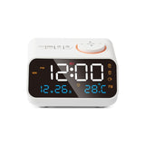 Mordern FM Radio LED Alarm Clock with Temperature Thermometer Humidity Hygrometer for Bedside Wake Up Digital Table Calendar