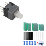 20 Pcs 6 Pin DPDT Latching Tact Tactile Push Button Pushbutton Switch With 30 Pcs Double Sided PCB Board Prototype Kit