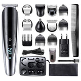 17 piece kit electric shaver for men facial body groomer wet dry shaving machine beard electric razor rechargeable hair shaver