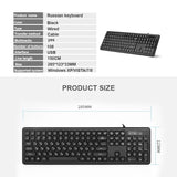 Wired Russian Keyboard Support Multimedia Computer Keyboard 108 Keys for PC Laptop Ergonomic Keyboard English/Russian for Office