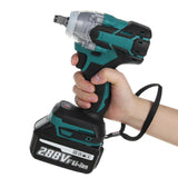288V 1/2'' 800NM Cordless Electric Impact Wrench Gun Driver Li-ion 1/2 Battery AC 110-240V One Battery and One Charge Power Tool
