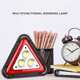 Triangle Traffic Warning Light Portable LED Working Light Car Red Hazard Warning Light USB Rechargeable Foldable 4 Modes