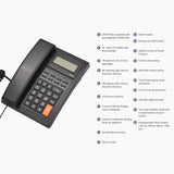 16-digit Backlight LCD  Corded Phone Desk Landline Telephone Wall Mount Fixed Support Hands-Free Redial Flash Volume Control