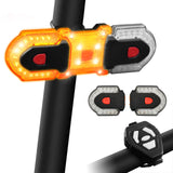 USB Rechargeable Wireless Control Bike Turn Signal Light IPX6 Waterproof Bicycle Front Rear Safety Warning Light Rear Lantern