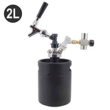 2L/64OZ Complete Mini Keg US Standard Tap System Camping Picnic Party Portable Taproom Mini Keg Dispenser Kegerator