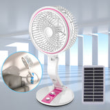 Solar/USB Desk Adjustable Folding Fan With LED Light Charging Multifunction Mini Portable Solar Panel Desktop Emergency Lamp