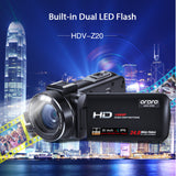 Camcorder Video Camera for YouTube Vlog Filming Ordro Z20 16X Digital Zoom Night Vision Camara Filmadora with Microphone