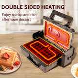4 In 1 Household Multipurpose Waffle Maker Sandwich Machine BBQ Barbecue Non-stick Baking Tray 1200W High Power Factory Dropship