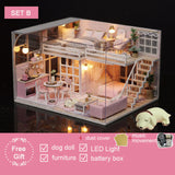 CUTEBEE DIY Dollhouse Wooden doll Houses Miniature Doll House Furniture Kit Casa Music Led Toys for Children Birthday Gift