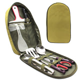 8pcs Camp Kitchen Cooking Utensil Set Travel Organizer Grill Accessories Portable Compact Gear for BBQ Camping Hiking ALS88