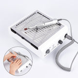 40W 45000RPM 2 In 1 Electric Nail Dust Collector Handpiece Manicure Pedicure Machine File Kit Nail Tools with Nail Drill Bits