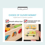 Wooden Blocks Geometric Shape Matching Box Baby Montessori Toy Multi-Functional Intellectual Car Box Early Child Education Gift