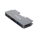 Docooler 7-in-1 Type-C Hub with USB3.0 Audio HD Port TF SD Card Slots Compatible with iPad Pro Type-C Phone Tablet Laptop