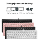 Slim Wired Keyboard Protable Mini Ergonomic Keyboard with Multimedia Keys For Notebook Laptop Mac Desktop PC Computer All-in-one