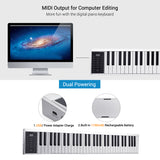 61 Keys Piano Keyboard Digital Electronic Piano Keyboard MIDI Output 128 Tones 128 Rhythms 14 Demo Songs Recording Playback