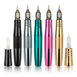 Dual Use PMU Tattoo Machine Permanent Makeup Machine RCA Golden Rotary Tattoo Pen with 2 Head Dual Type Needles Interface