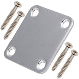 1 Set Electric Guitar Neck Plate and Screws with 1 Set Guitar Fret Puller Protect Fretboard Steel Plate Kit