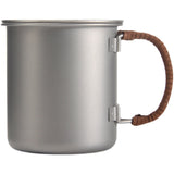 Ultralight 450ml Titanium Coffee Cup Tea Cup Water Mug with Foldable Handles for Home Outdoor Camping Hiking Backpacking Picnic