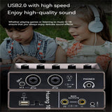Professional Recording Sound Card DSP Reverb AD Converter 48v Computer Mobile Phone K Singing Card Q16