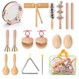 13pcs Children Music Enlightenment Musical Instruments Set Includ Xylophone Hand Tambourine Finger Cymbals Egg-Shakers Kids Gift