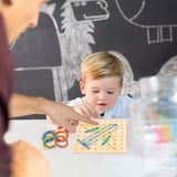 NEW Wooden Geoboard with Rubber Bands and Cards 8 * 8 Pins Graphical Educational Toys for Kindergarten Kids 4-6 years old