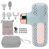 Mini Muscle Massage Gun 5 Strength Gears 5 Heads Low Noise Deep Tissue Fascia Massager for Neck Shoulder Leg Low Noise Easy Use