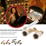 3X25 Glasses Binoculars Telescope Vintage Opera Theater Gift Women Coated Lens Metal Fashion With Handle Multifunction Portable