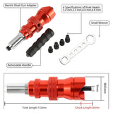 Electric Rivet Tools Adapter 2.4 -4.8Mm Rivet Nut Tool Bit Adapter, Insert Nut Pull Riveting Tool Cordless Rivet Tool