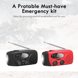 Multifunctional Hand radio Solar Crank Dynamo Powered AM/FM/NOAA Weather Radio Use Emergency LED Flashlight and Power Bank