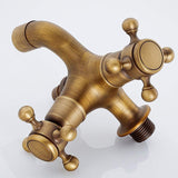 European Wall Mounted Brass Water Faucet Classic Antique Water Tap Dual-purpose for Home Garden Bathroom Bath Elegant