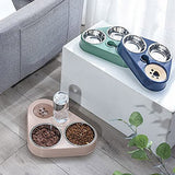3 in 1 Dog and Cat Feeding Bowl with Dog Water Bottle 500ML Automatic Drinking Pet Bowl Stainless Steel 3 Bowls of Pet Supplies