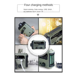 2000Mah Emergency Weather Radio With Solar Charging, Hand Crank And Battery Power, Portable Radio With Flashlight
