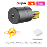 Tuya Zigbee Optional Smart Remote Control Automatic EU Cylinder Lock Airbnk M501 Big Motor Power Fingerprint Password Lock