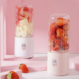 Double Knife Electric Juicer Portable Blender USB Mini Blender Cordless Press Juice Charging Manual Orange Juicer