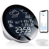 For Tuya Wifi Smart Weather Station with Clock Temperature &amp; Humidity Meter Large Color Screen Weather Clock Temp Humidity Gauge