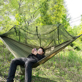 Double 210T Nylon Outdoor Mosquito-proof Aerial Camping Hammock Breathable Anti-mosquito Durable Hammock