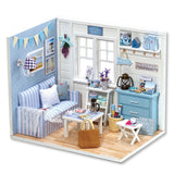 CUTEBEE DIY Doll House Wooden Doll Houses Miniature Dollhouse Furniture Kit with LED Toys for Children Christmas Gift