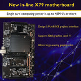 X79 H61 BTC Mining Motherboard LGA 2011 DDR3 Supports 32G 60mm Pitch Support RTX3060 3080 Graphics Card for BTC Miner