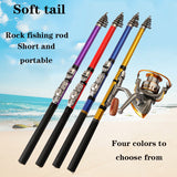 Soft tail telescopic rock fishing rod dual purpose rod contraction 45cm short section portable fishing rod fishing