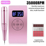 2 in 1  Nail Drill &amp; Drying Lamp Machine 35000RPM Portable Rechargeable Nail Drill Pen for Manicure Electric Nail Sander 2021