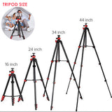 Phone Tripod 54 Inch Portable Travel Tripods Camera Tripod With BT Remote Control And Cell Phone Clip 1/4 Inch Screw Mount