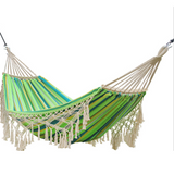 Double Outdoor Camping Indoor Leisure Hanging Chair Tassel Hammock Swing Hammock Outdoor Furniture Canvas Swing flat hammock